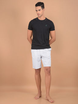 CRIMSOUNE CLUB - Mens White Printed 100% Cotton Lounge Shorts