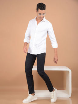 CRIMSOUNE CLUB - Men White Solid Shirt