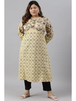 W - Yellow Floral Winter Kurta