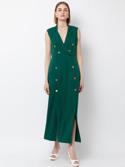 Dodo & Moa - Green Women Western Wear Dress