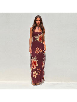 Miakee - Brown Floral Russo Maxi Dress