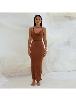 Miakee - Brown Embellished/Sequined Rowan Maxi Dress