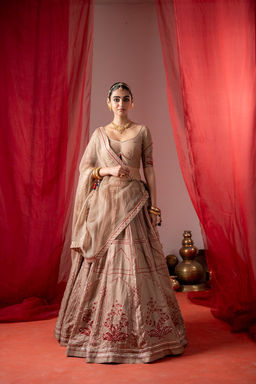 Baise Gaba - Utsav Beige Lehenga with Blouse and Dupatta