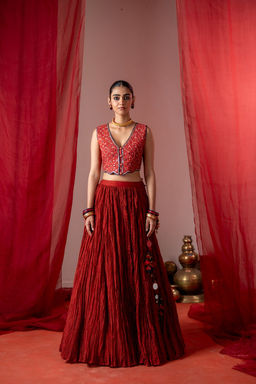 Baise Gaba - Rasm Red Top and Skirt