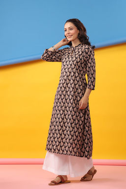 DIMPLE DESIGN STUDIO - Black Giraffe A-Line Kurta