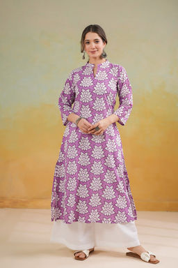DIMPLE DESIGN STUDIO - Lavender A-Line Kurta