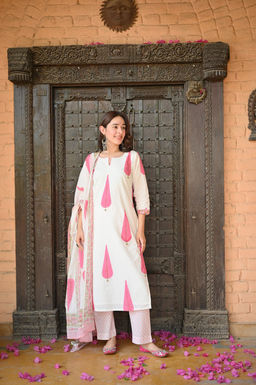 DIMPLE DESIGN STUDIO - Shelly Cotton Straight Suit Set