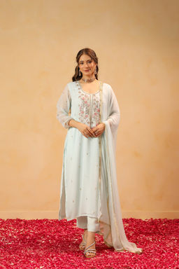 DIMPLE DESIGN STUDIO - Nyla Blue Georgette Suit Set