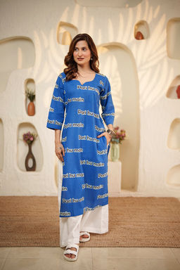 DIMPLE DESIGN STUDIO - Women Blue pair hu main Kurta