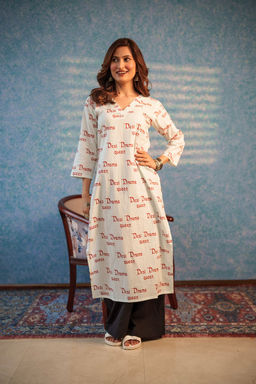 DIMPLE DESIGN STUDIO - Women White desi drama queen Kurta