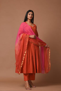 DIMPLE DESIGN STUDIO - Rust Orange Suit Set