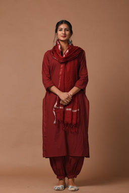 DIMPLE DESIGN STUDIO - Maroon Doria Set