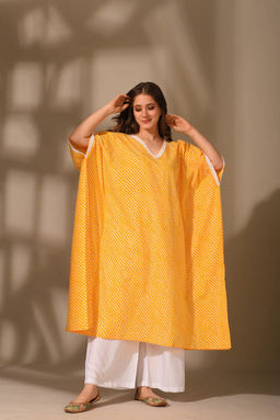 DIMPLE DESIGN STUDIO - Mustard Kaftan Set