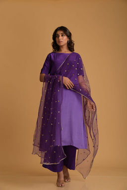 DIMPLE DESIGN STUDIO - Purple Double Shaded Suit