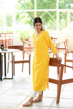 DIMPLE DESIGN STUDIO - Mustard Yellow Kurta