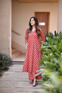 DIMPLE DESIGN STUDIO - Red Blush Suit Set