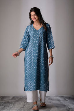 DIMPLE DESIGN STUDIO - Olive Straight Kurta
