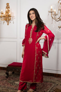 DIMPLE DESIGN STUDIO - Rani Georgette Marodi Suit Set