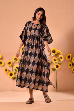 DIMPLE DESIGN STUDIO - Bobby Black Cotton Kaftan