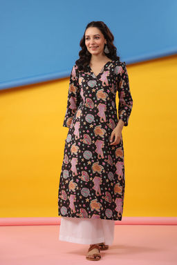 DIMPLE DESIGN STUDIO - Multicolor Straight Kurta