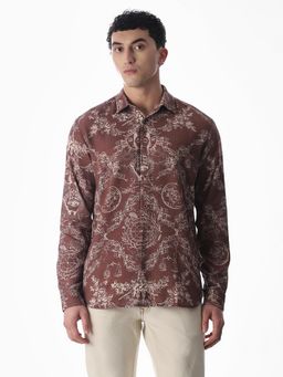 Jack & Jones - Men Regular Fit Brown Casual Shirt