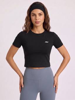 Wave Athleisure - Flow Half Sleeve Tee Black