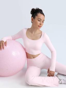 Cava Athleisure - Blush Lace Scoop Neck Top