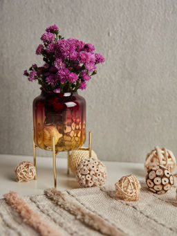 Twig & Twine - Convivial Ombre Vase with Metal Stand Small (Set of 2)