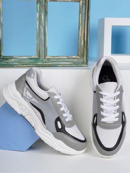 Carlton London - Grey Textured Design Sneakers