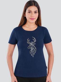 Dermawear - Women Navy Blue Active T-Shirt-Tc-905