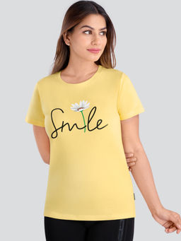 Dermawear - Women Yellow Active T-Shirt-Tc-905