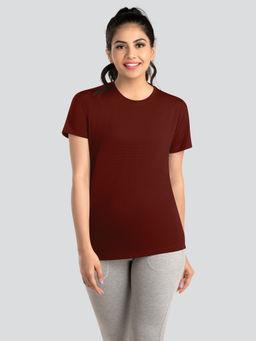 Dermawear - Women Wine Active T-Shirt-Td-904