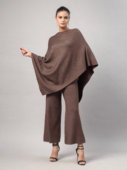 Mafadeny - Women's Brown Embellished Co-Ord Set