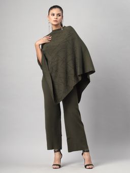 Mafadeny - Women's Olive Embellished Co-Ord Set