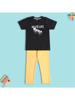 MINI KLUB - Boys T-shirt & Pant Black/ Yellow