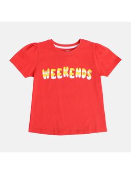 MINI KLUB - Girls Knit T-shirt -Red