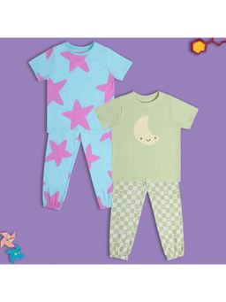 MINI KLUB - Girls Shirt and Pyjama -Blue/Green (Set of 2)