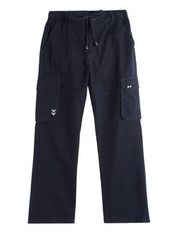CAVIO - Boys Casual Cargo Pants with Multiple Pockets Navy Blue