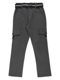 CAVIO - Boys Casual Multiple Pockets Cargo Pants with Belt Grey