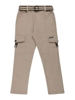 CAVIO - Boys Casual Multiple Pockets Cargo Pants with Belt Khaki