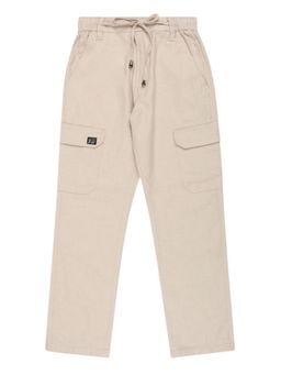 CAVIO - Boys Casual Cargo Pants with Multiple Pockets Cream