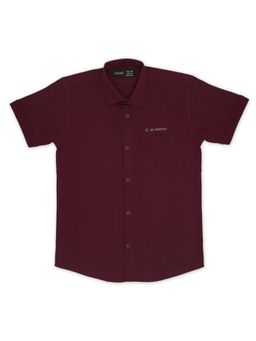 CAVIO - Boys Cotton Regular Fit Solid Causal Half Sleeves Shirt Maroon