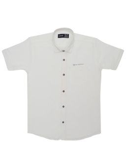 CAVIO - Boys Cotton Regular Fit Solid Causal Half Sleeves Shirt White