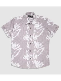 CAVIO - Boys Regular Fit Floral Printed Causal Half Sleeves Shirt Pink