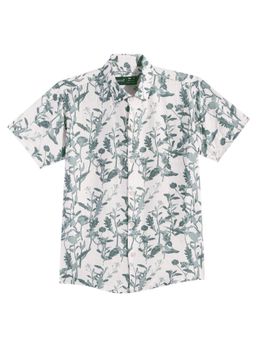 CAVIO - Boys Regular Fit Floral Printed Causal Half Sleeves Shirt Green