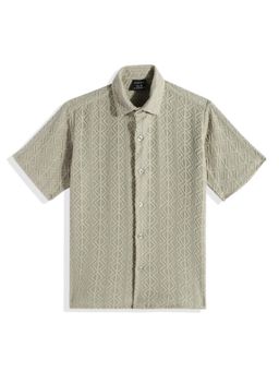 CAVIO - Boys Half Sleeves Collar Neck Regular Fit Shirt Green