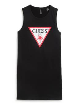 Guess - Black Round Neck A-Line Dress