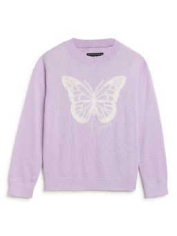 Guess - Purple Printed Round Neck Sweater
