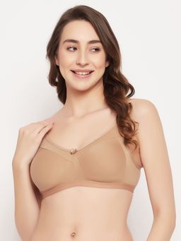 Clovia - Non-Padded Non-Wired Full Figure Multiway T-Shirt Bra Colour - Cotton Rich Beige