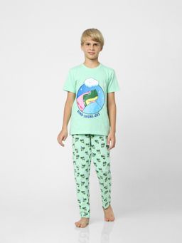 Jack & Jones Junior - Boys Blue T-shirt &amp; Pyjama Night-Suit Set